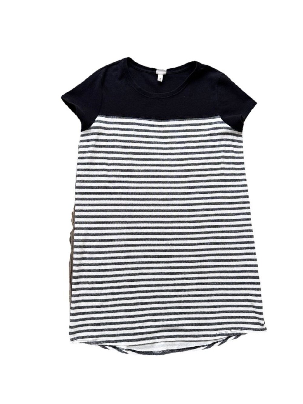Merona Women Plus Size XXL Short Sleeve T-Shirt Dress Black and White Striped